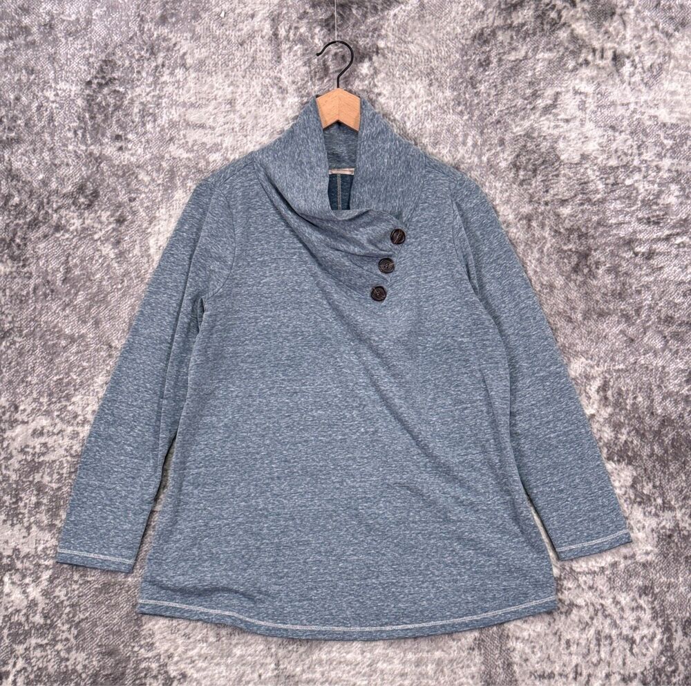 Soft Surroundings Top Large Womens Cowl Neck Pullover Tunic Sweatshirt